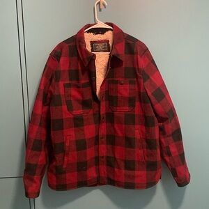 GH Bass Men Fleece Lined Shirt Jacket - L